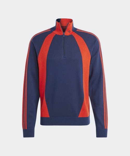 ADIDAS ADIDAS Quarter Zipper Jumper - Navy:Red