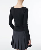 MUSINSA STANDARD WOMAN MUSINSA STANDARD WOMAN T-Shirt Slim Ballerina Long Sleeve [Black]