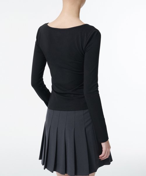 MUSINSA STANDARD WOMAN MUSINSA STANDARD WOMAN T-Shirt Slim Ballerina Long Sleeve [Black]