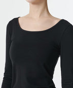 MUSINSA STANDARD WOMAN MUSINSA STANDARD WOMAN T-Shirt Slim Ballerina Long Sleeve [Black]