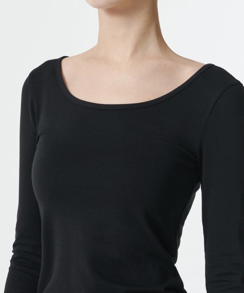 MUSINSA STANDARD WOMAN MUSINSA STANDARD WOMAN T-Shirt Slim Ballerina Long Sleeve [Black]