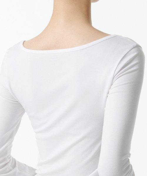 MUSINSA STANDARD WOMAN MUSINSA STANDARD WOMAN T-Shirt Slim Ballerina Long Sleeve [White]