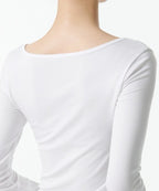 MUSINSA STANDARD WOMAN MUSINSA STANDARD WOMAN T-Shirt Slim Ballerina Long Sleeve [White]