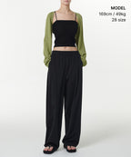 MUSINSA STANDARD WOMAN MUSINSA STANDARD WOMAN Women's Cooling Deep Tuck Wide Banding Pants [Black]