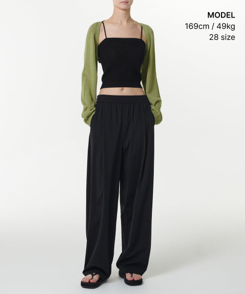 MUSINSA STANDARD WOMAN MUSINSA STANDARD WOMAN Women's Cooling Deep Tuck Wide Banding Pants [Black]