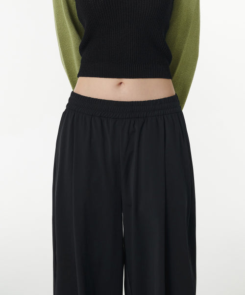 MUSINSA STANDARD WOMAN MUSINSA STANDARD WOMAN Women's Cooling Deep Tuck Wide Banding Pants [Black]