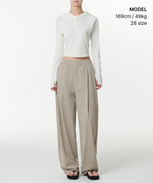 MUSINSA STANDARD WOMAN MUSINSA STANDARD WOMAN Women's Cooling Deep Tuck Wide Banding Pants Greyish Beige