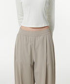 MUSINSA STANDARD WOMAN MUSINSA STANDARD WOMAN Women's Cooling Deep Tuck Wide Banding Pants Greyish Beige