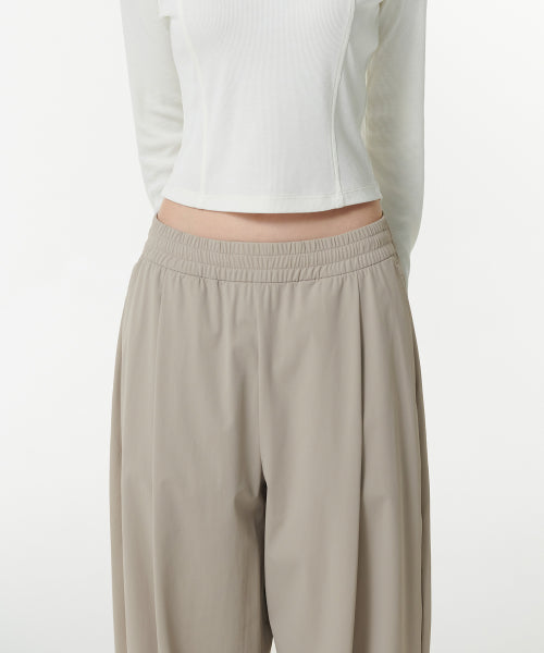 MUSINSA STANDARD WOMAN MUSINSA STANDARD WOMAN Women's Cooling Deep Tuck Wide Banding Pants Greyish Beige