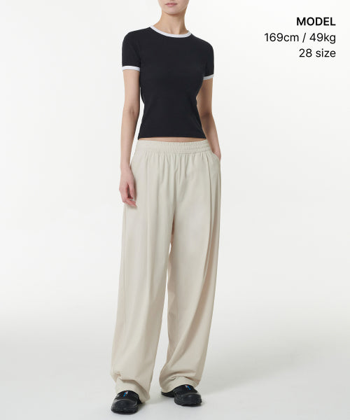 MUSINSA STANDARD WOMAN MUSINSA STANDARD WOMAN Women's Cooling Deep Tuck Wide Banding Pants (Cream)