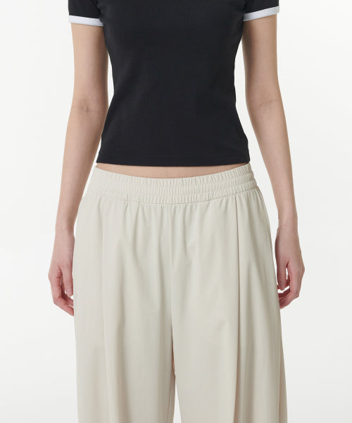 MUSINSA STANDARD WOMAN MUSINSA STANDARD WOMAN Women's Cooling Deep Tuck Wide Banding Pants (Cream)