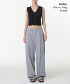 MUSINSA STANDARD WOMAN MUSINSA STANDARD WOMAN Women's Cooling Deep Tuck Wide Banding Pants [Purple Gray]