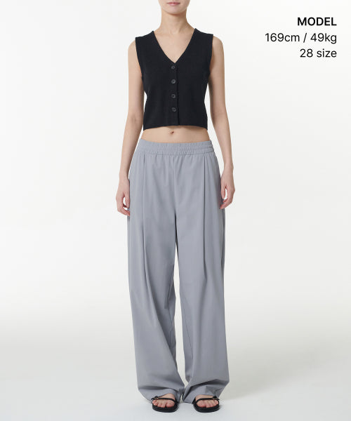 MUSINSA STANDARD WOMAN MUSINSA STANDARD WOMAN Women's Cooling Deep Tuck Wide Banding Pants [Purple Gray]