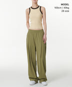 MUSINSA STANDARD WOMAN MUSINSA STANDARD WOMAN Women's Cooling Deep Tuck Wide Banding Pants (Moss)