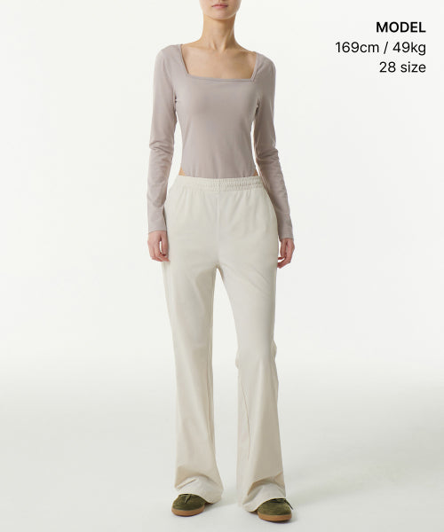 MUSINSA STANDARD WOMAN MUSINSA STANDARD WOMAN Women's Cooling Boot Cut Banding Pants [Cream]