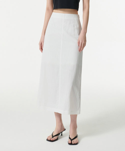 MUSINSA STANDARD WOMAN MUSINSA STANDARD WOMAN Women's Crinkle Long Skirt [White]