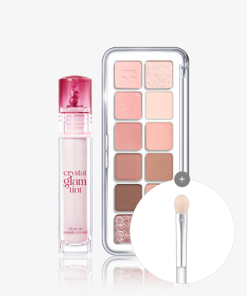 CLIO CLIO Pro Eye Palette Air + Crystal Glam Tint Brush 1P