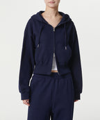MUSINSA STANDARD WOMAN MUSINSA STANDARD WOMAN Hoodie Women's Volume Crop Zip-up [Navy]