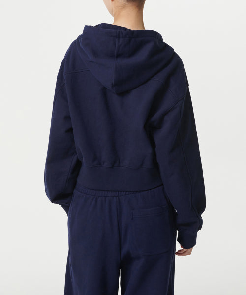 MUSINSA STANDARD WOMAN MUSINSA STANDARD WOMAN Hoodie Women's Volume Crop Zip-up [Navy]