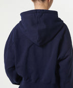 MUSINSA STANDARD WOMAN MUSINSA STANDARD WOMAN Hoodie Women's Volume Crop Zip-up [Navy]