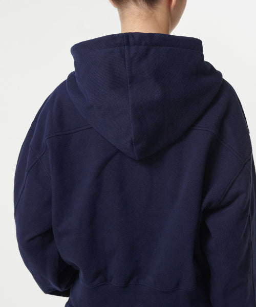 MUSINSA STANDARD WOMAN MUSINSA STANDARD WOMAN Hoodie Women's Volume Crop Zip-up [Navy]