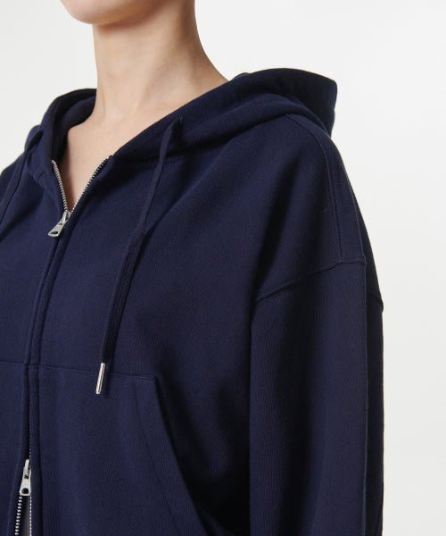 MUSINSA STANDARD WOMAN MUSINSA STANDARD WOMAN Hoodie Women's Volume Crop Zip-up [Navy]