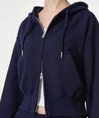 MUSINSA STANDARD WOMAN MUSINSA STANDARD WOMAN Hoodie Women's Volume Crop Zip-up [Navy]