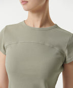 MUSINSA STANDARD WOMAN MUSINSA STANDARD WOMAN Women's Ribbed Pigment Slim T-Shirt Sage