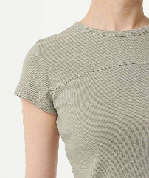 MUSINSA STANDARD WOMAN MUSINSA STANDARD WOMAN Women's Ribbed Pigment Slim T-Shirt Sage