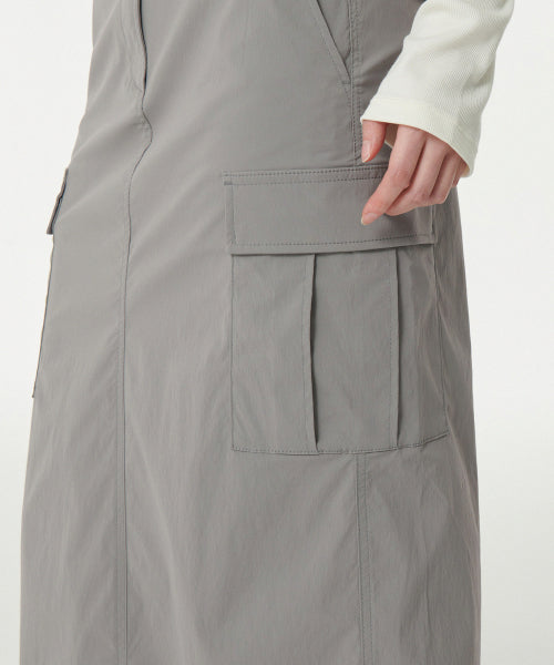 MUSINSA STANDARD WOMAN MUSINSA STANDARD WOMAN Cargo Maxi Skirt (Light Gray)