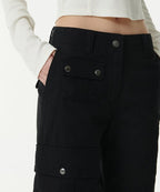 MUSINSA STANDARD WOMAN MUSINSA STANDARD WOMAN Women's Pants Semi Boot Cut Utility Cargo [Black]