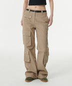 MUSINSA STANDARD WOMAN MUSINSA STANDARD WOMAN Women's Pants Semi Boot Cut Utility Cargo [Beige]