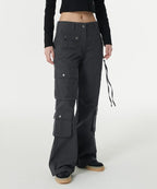 MUSINSA STANDARD WOMAN MUSINSA STANDARD WOMAN Women's Pants Semi Boot Cut Utility Cargo [Dark Gray]
