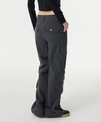 MUSINSA STANDARD WOMAN MUSINSA STANDARD WOMAN Women's Pants Semi Boot Cut Utility Cargo [Dark Gray]