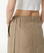 MUSINSA STANDARD WOMAN MUSINSA STANDARD WOMAN Cargo Knee Length Skirt (Beige)