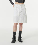 MUSINSA STANDARD WOMAN MUSINSA STANDARD WOMAN Cargo Knee Length Skirt (White)