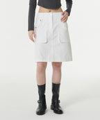 MUSINSA STANDARD WOMAN MUSINSA STANDARD WOMAN Cargo Knee Length Skirt (White)