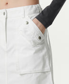 MUSINSA STANDARD WOMAN MUSINSA STANDARD WOMAN Cargo Knee Length Skirt (White)