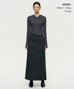 MUSINSA STANDARD WOMAN MUSINSA STANDARD WOMAN Women's CP Maxi Skirt Dark Gray