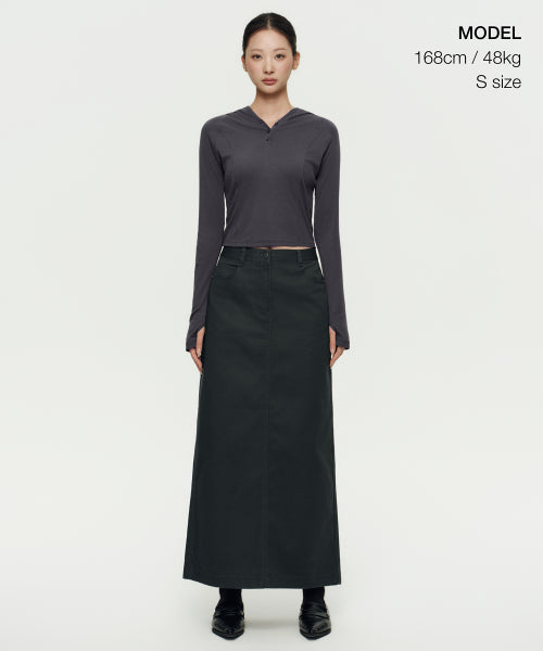 MUSINSA STANDARD WOMAN MUSINSA STANDARD WOMAN Women's CP Maxi Skirt Dark Gray