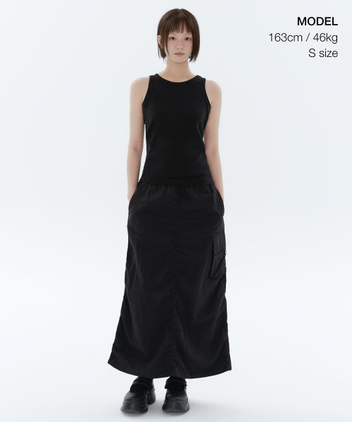 MUSINSA STANDARD WOMAN MUSINSA STANDARD WOMAN Nylon Parachute Skirt [Black]