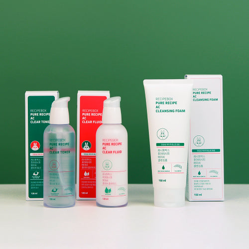 RECIPEBOX Teen acne AC foam cleansing skin lotion 3-piece set