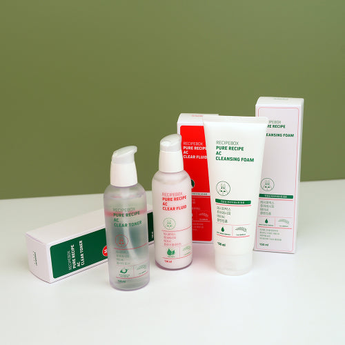 RECIPEBOX Teen acne AC foam cleansing skin lotion 3-piece set