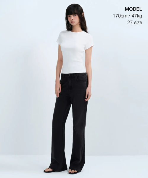 MUSINSA STANDARD WOMAN MUSINSA STANDARD WOMAN Women's Boot Cut Denim Pants (Washed Black)