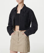 MUSINSA STANDARD WOMAN MUSINSA STANDARD WOMAN Women's Relaxed Crop Denim Zip-Up Jacket