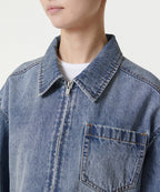 MUSINSA STANDARD WOMAN MUSINSA STANDARD WOMAN Women's relaxed crop denim zip-up jacket (light indigo)