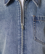 MUSINSA STANDARD WOMAN MUSINSA STANDARD WOMAN Women's relaxed crop denim zip-up jacket (light indigo)