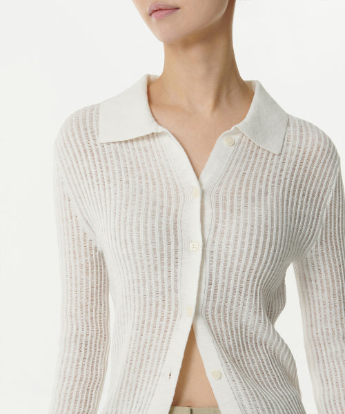 MUSINSA STANDARD WOMAN MUSINSA STANDARD WOMAN Cardigan Slim Collared [Ivory]