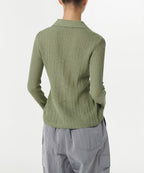 MUSINSA STANDARD WOMAN MUSINSA STANDARD WOMAN Cardigan Slim Collared [Moss]