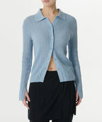 MUSINSA STANDARD WOMAN MUSINSA STANDARD WOMAN Cardigan Slim Collared [Sky Blue]
